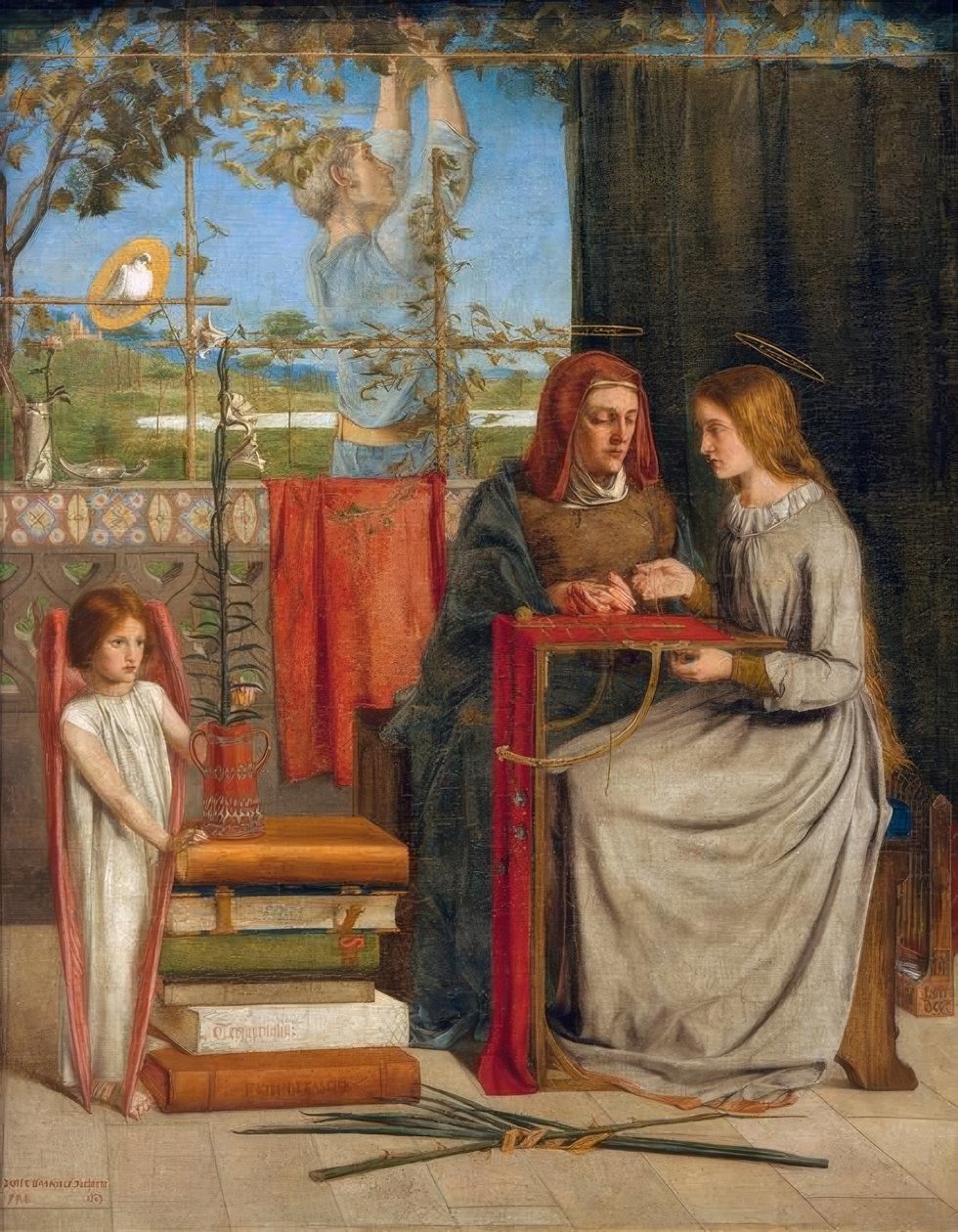 Die Kindheit der Jungfrau Maria von Dante Gabriel Charles Rossetti