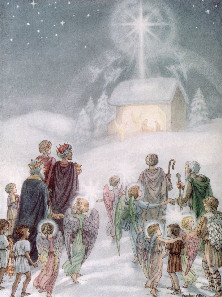 Eine Weihnachtskarte aus einem Aquarell von Daphne Allan