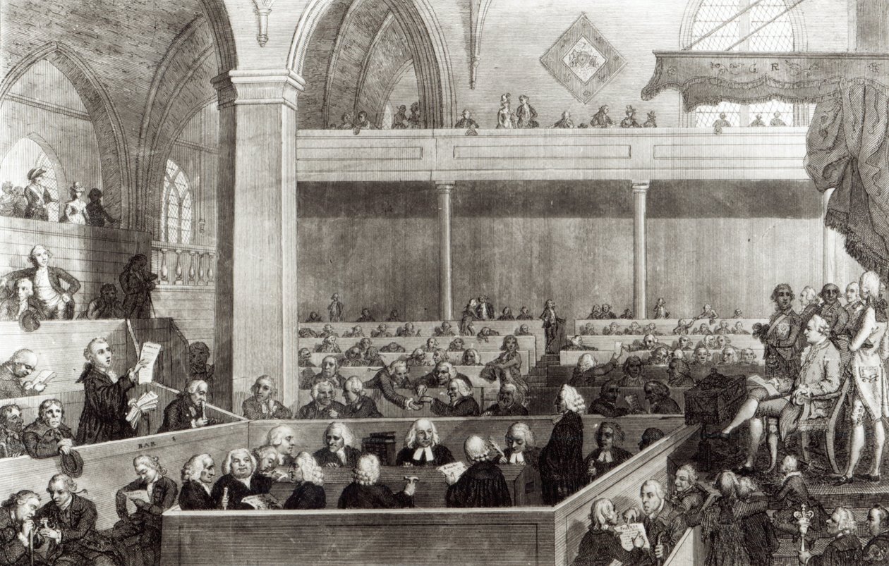 Die Generalversammlung der Kirche von Schottland, graviert von R. Scott, 1787 von David Allan