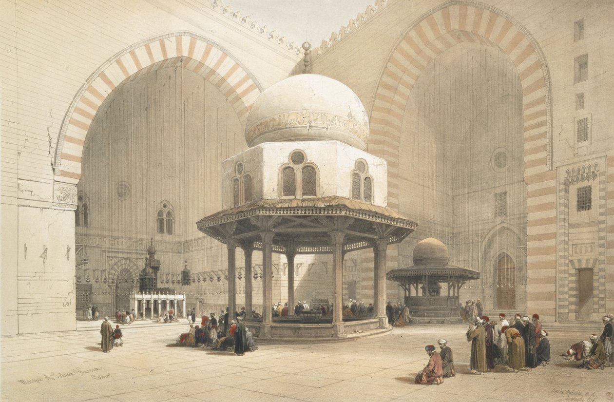 Innenansicht der Moschee des Sultans El Ghoree, Kairo, aus Ägypten und Nubien, Bd.3 von David Roberts