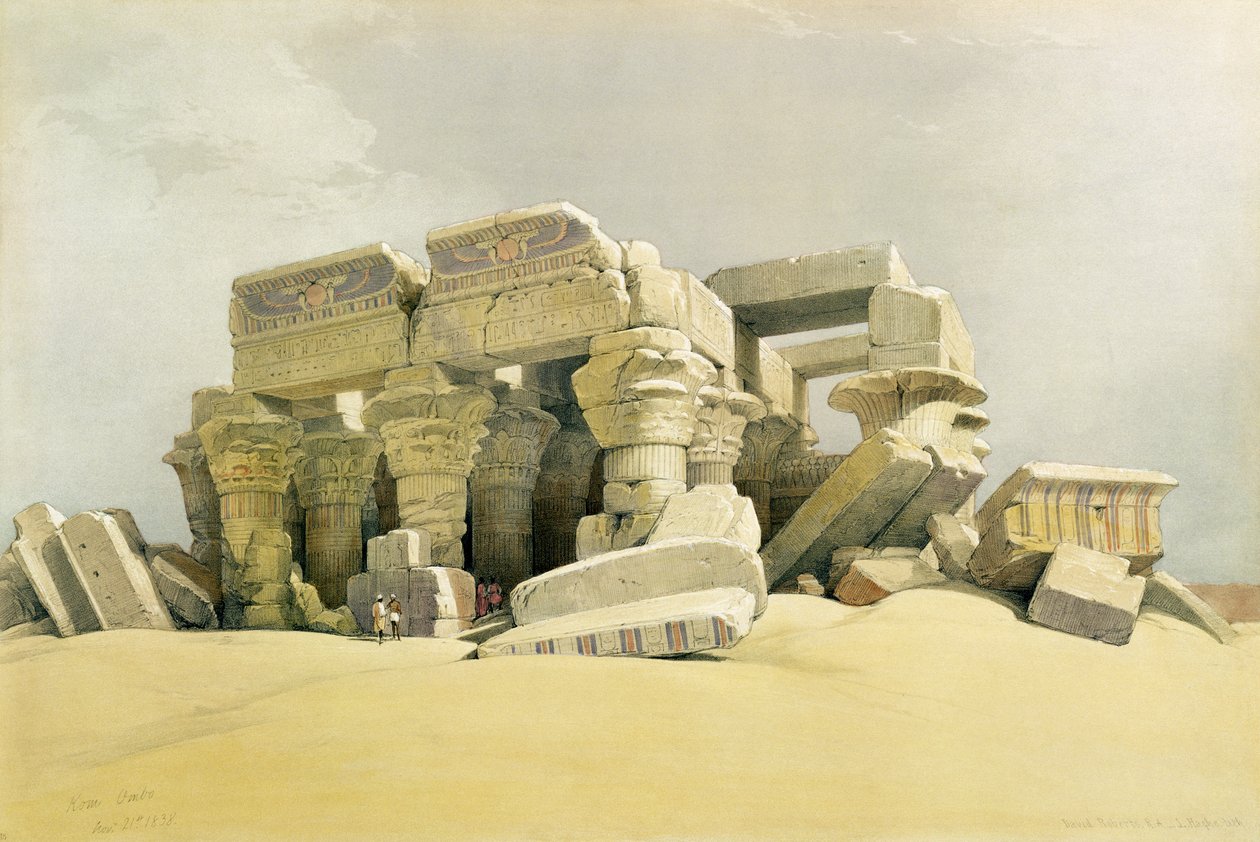 Ruinen des Tempels von Kom Ombo, aus Ägypten und Nubien, Bd. 1 von David Roberts