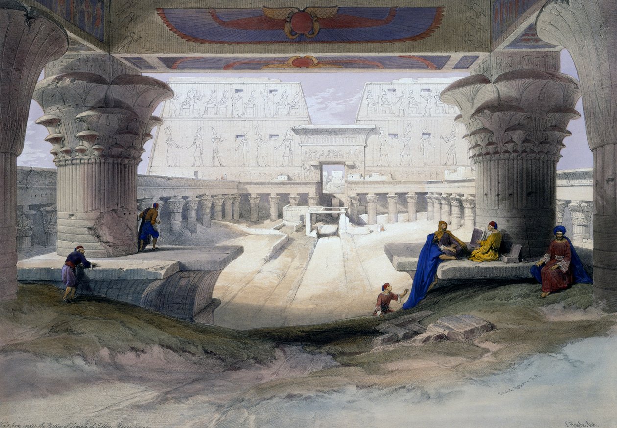 Tempel von Edfu, Gravur nach einer Zeichnung von David Roberts (1796-1864), aus Ägypten und Nubien von David (after) Roberts