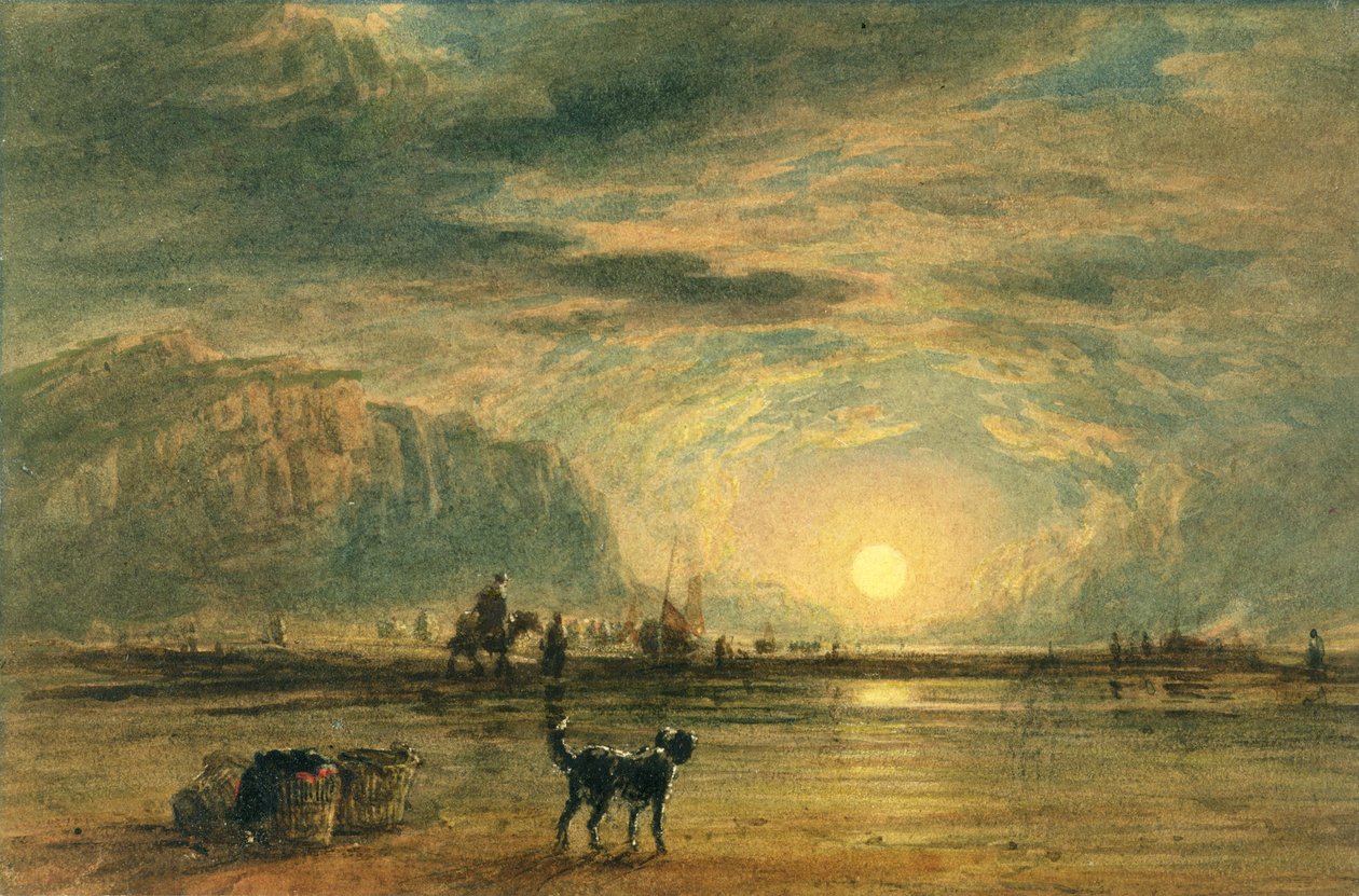 Strandszene - Sonnenaufgang, ca. 1820 von David (attr. to) Cox