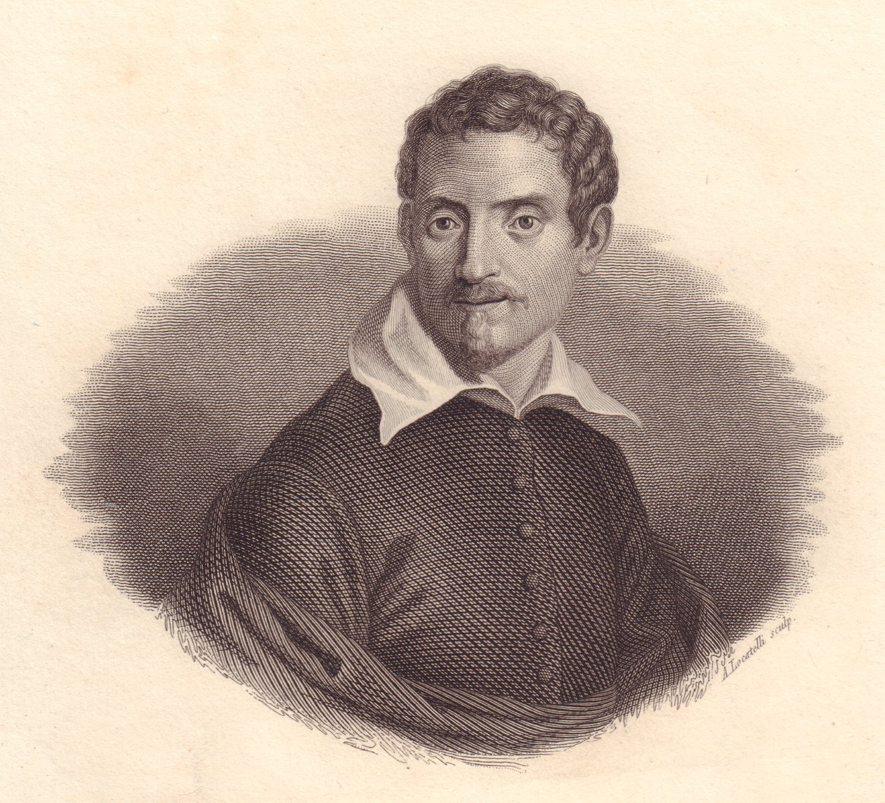 Porträt des italienischen Malers Domenico Zampieri, auch bekannt als Domenichino (1581-1641), Kupferstich von A Locatelli von John Ward Dunsmore