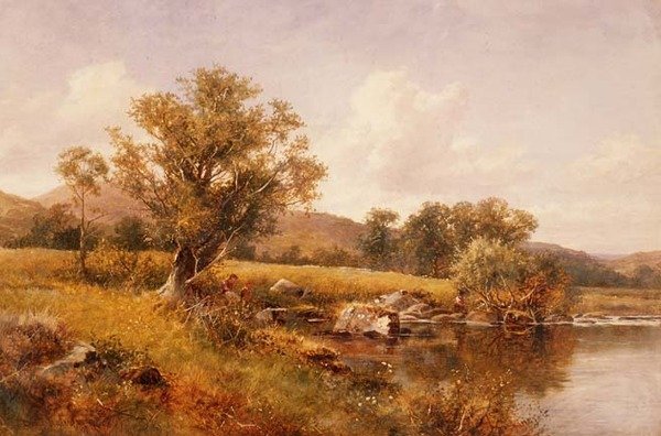 Die Ufer des Llugwy, Nordwales von David Bates