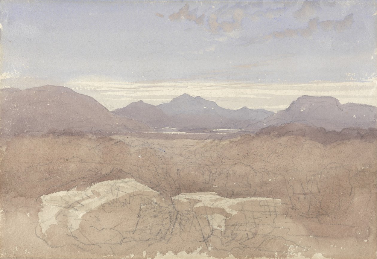 Eine bergige Aussicht, Nordwales, ca. 1818 von David Cox