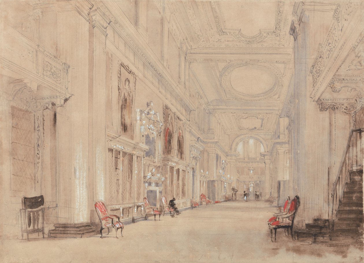 Lange Bibliothek im Blenheim Palace von David Cox