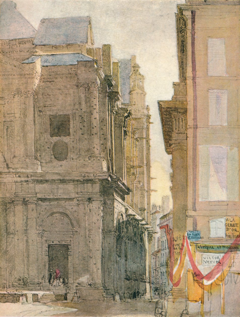 Kirche St. Eustache, Paris, um 1829 von David Cox the elder