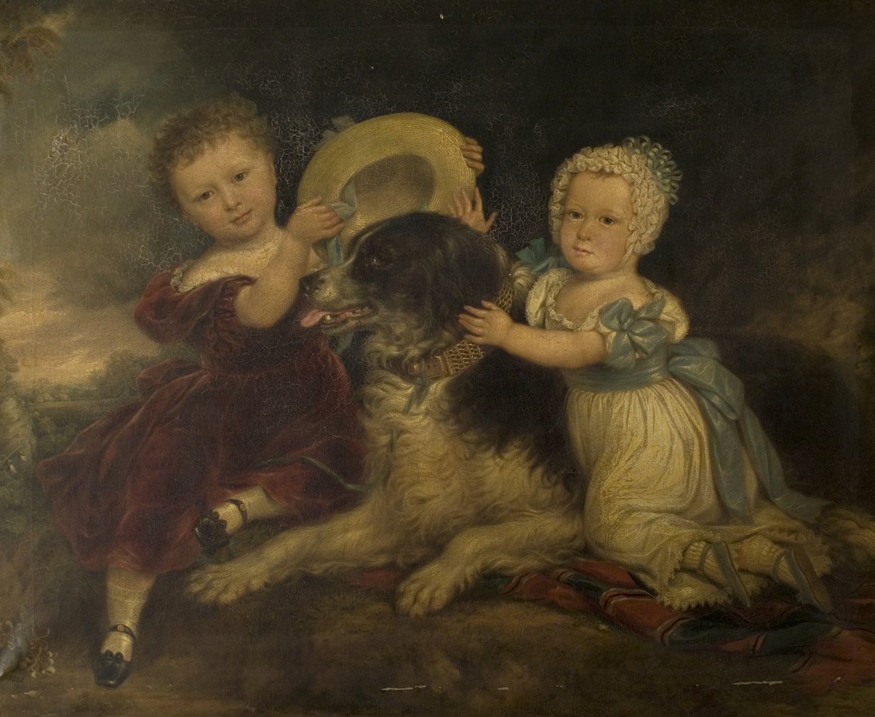 Arthur und Frances Hood, die Kinder von Sir Arthur Gregory von Styvechale Hall, und Nelson, 1838 von David Gee