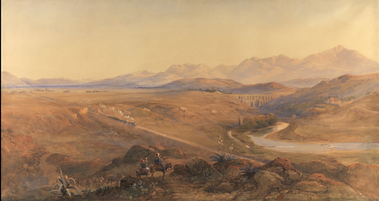 Ein Dampfbahn auf der Osmanischen Eisenbahn, 1859 von David Hall McKewan