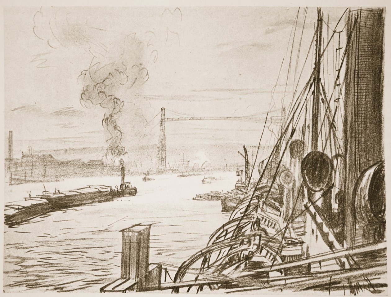 Ein Hospitalschiff an einer Basis, Illustration aus 