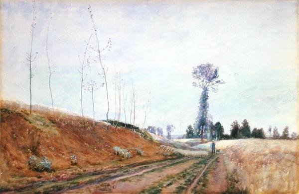 Straßenweide in der Picardie, ca. 1887 von David Murray