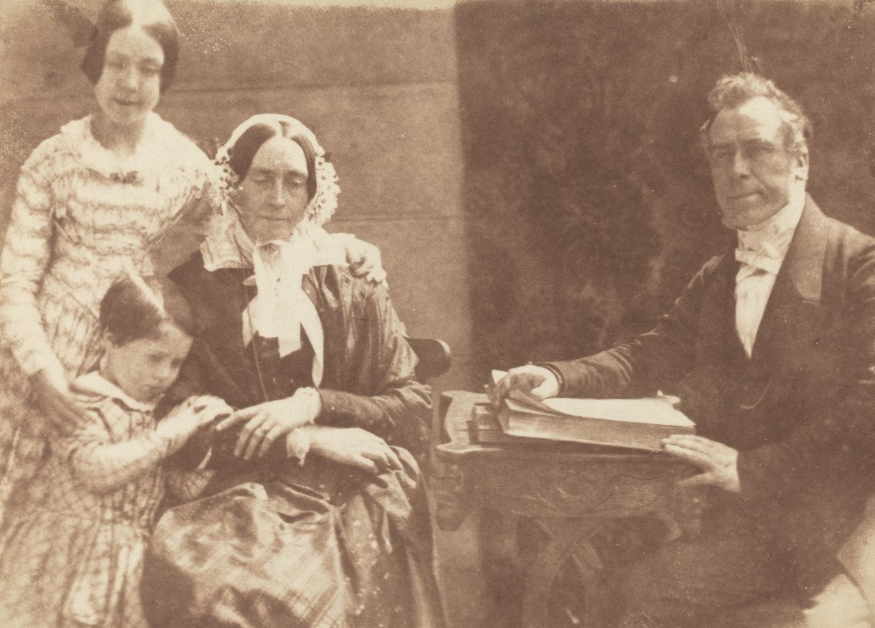 Pfarrer Ebenezer Miller und Familie, 1843-1847. Schöpfer: David Octavius Hill, Robert Adamson von David Octavius Hill, Robert Adamson