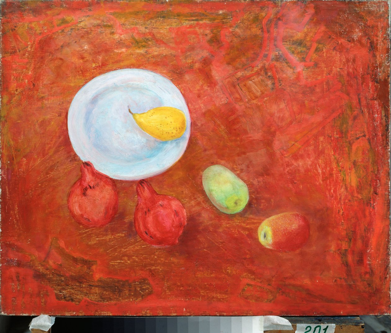 Ein Teller und Früchte - Gemälde von David Petrowitsch Sterenberg (1881-1948) von David Petrovich Sterenberg