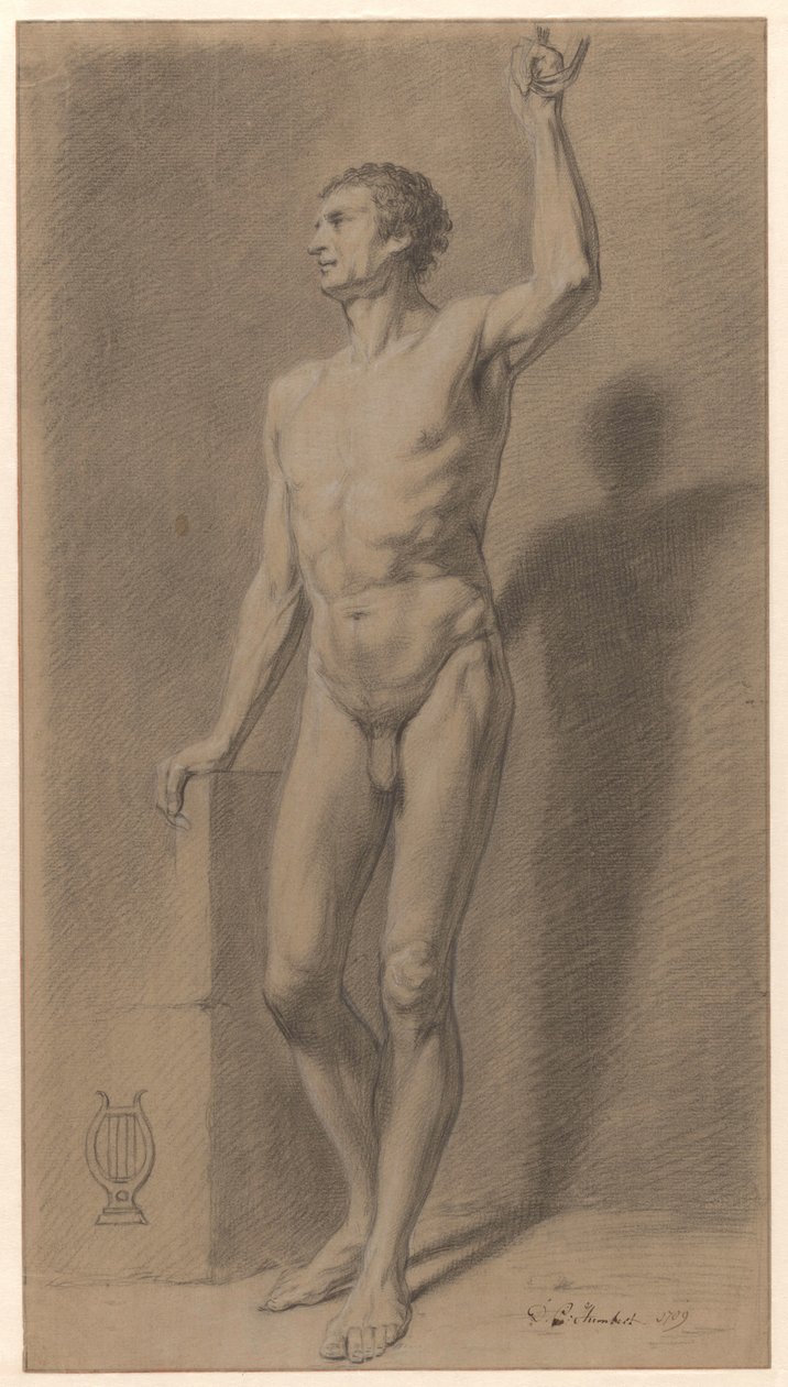 Stehender männlicher Akt; Akademiestudie von David Pièrre Giottino Humbert de Superville