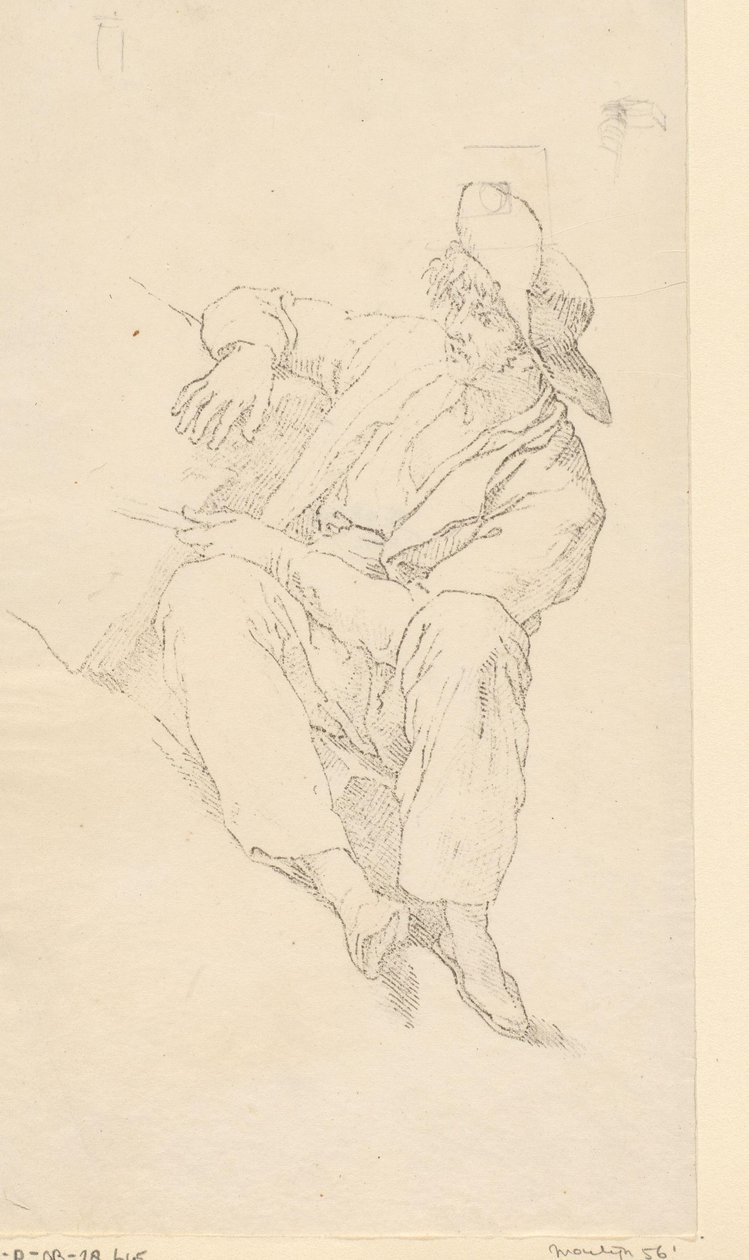 Sitzender Fischer von David Pièrre Giottino Humbert de Superville