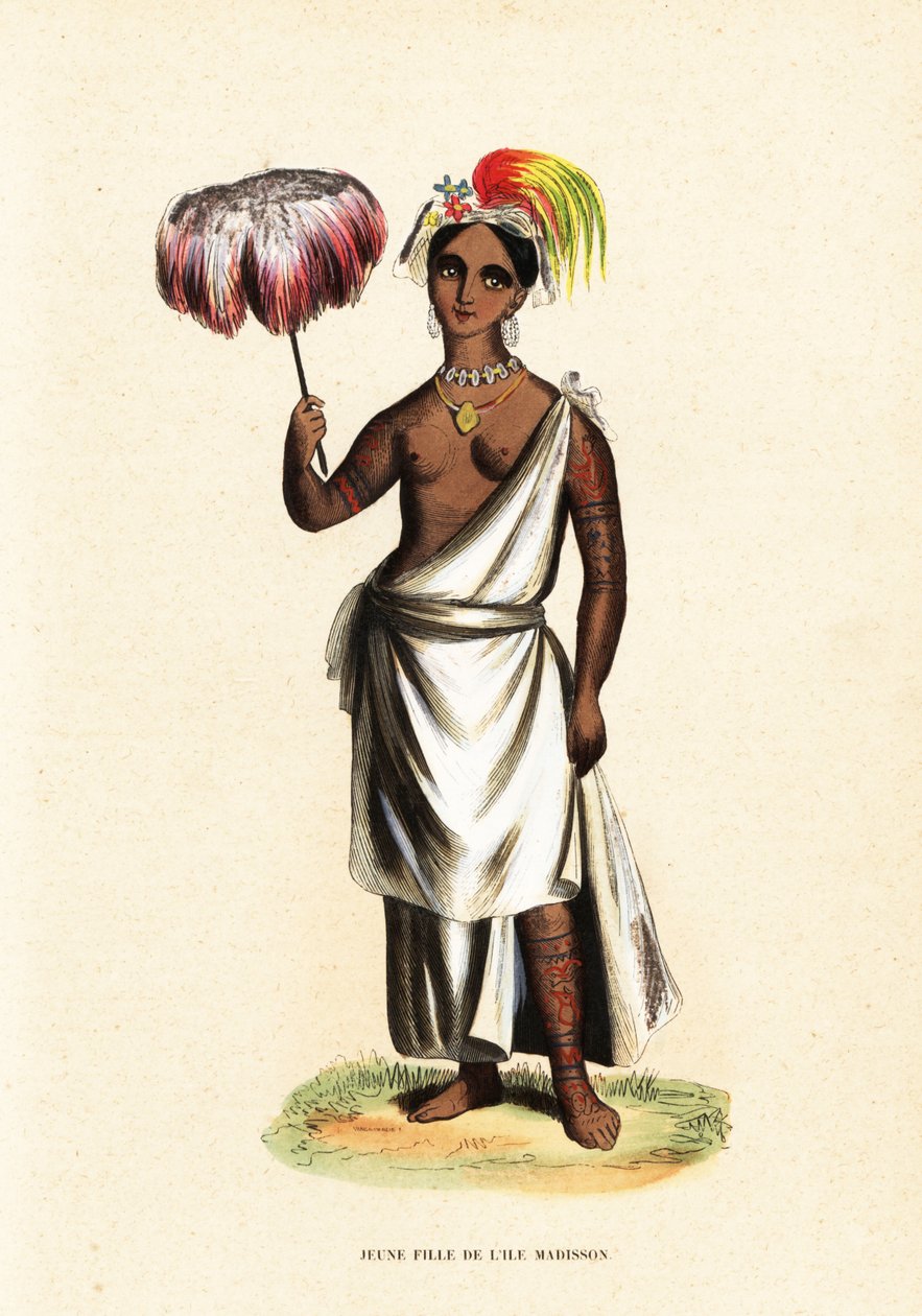 Piteenee, eine junge Frau aus Nuku Hiva, Marquesas-Inseln (Französisch-Polynesien) von David Porter