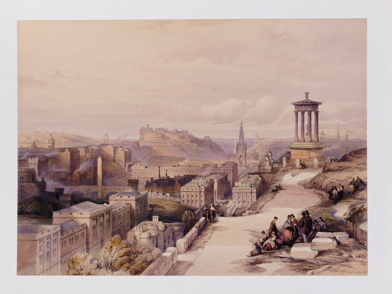 Ansicht von Edinburgh, aus "Scotland Delineated in a Series of Views by J.M.W. Turner, David Roberts, Etc.", ca. 1850 von David Roberts