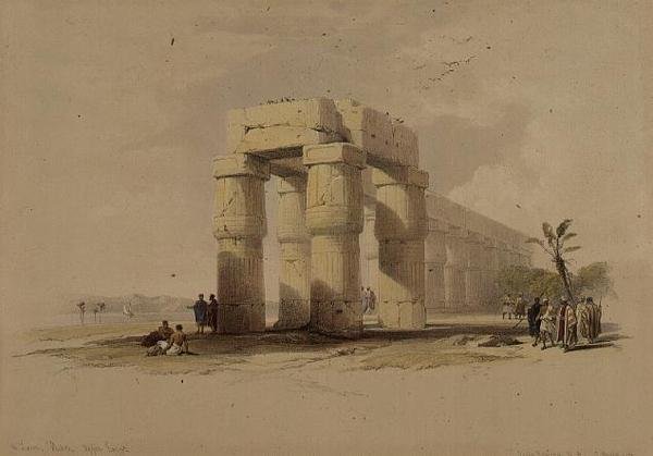 In Luxor, Theben, Oberägypten, aus "Ägypten und Nubien", Bd.1 von David Roberts