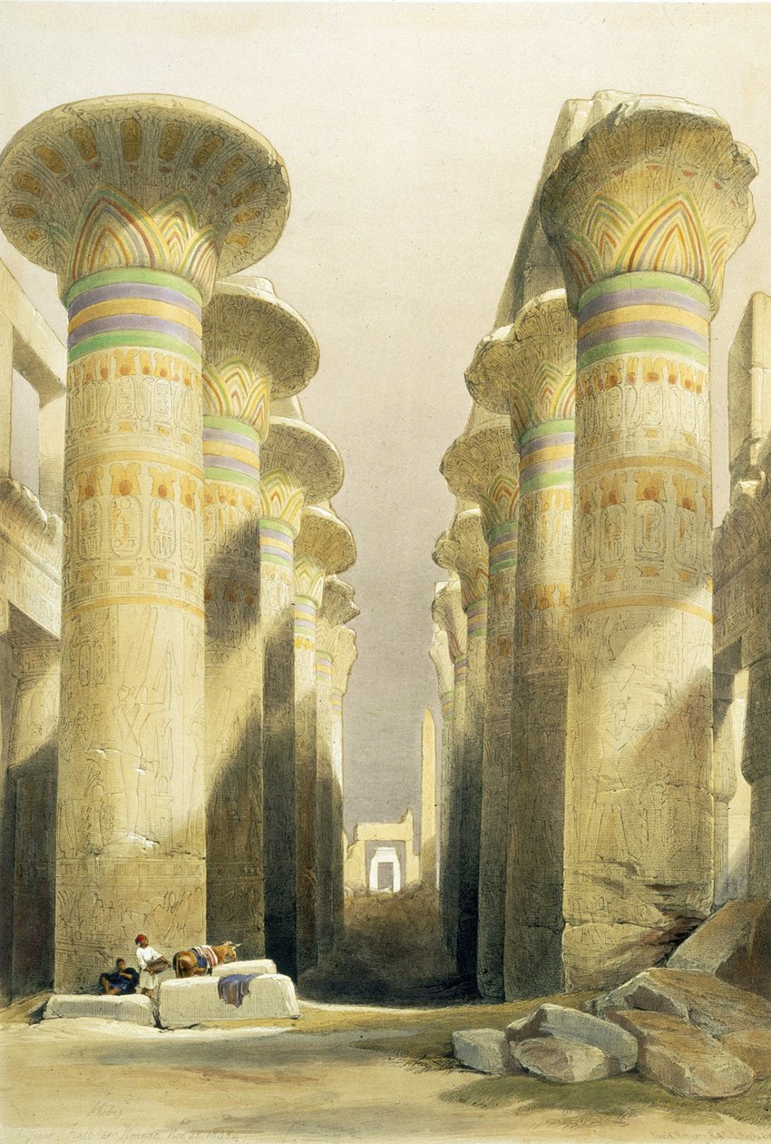 Zentrale Allee der Großen Säulenhalle, Karnak, aus 