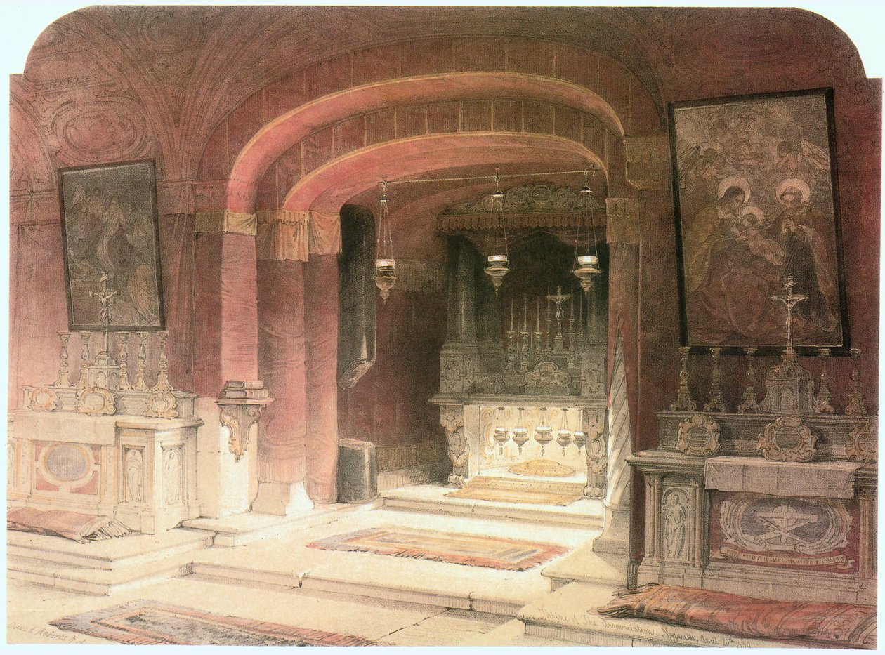 Kirche der Verkündigung, Altar der Verkündigung, Nazareth von David Roberts