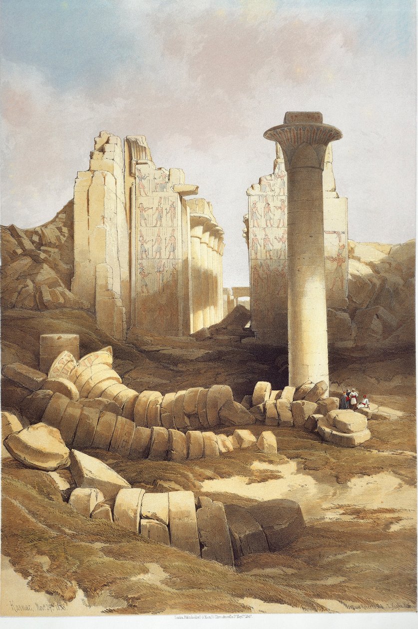 Ägypten, Säulenhalle des Tempels von Karnak von David Roberts