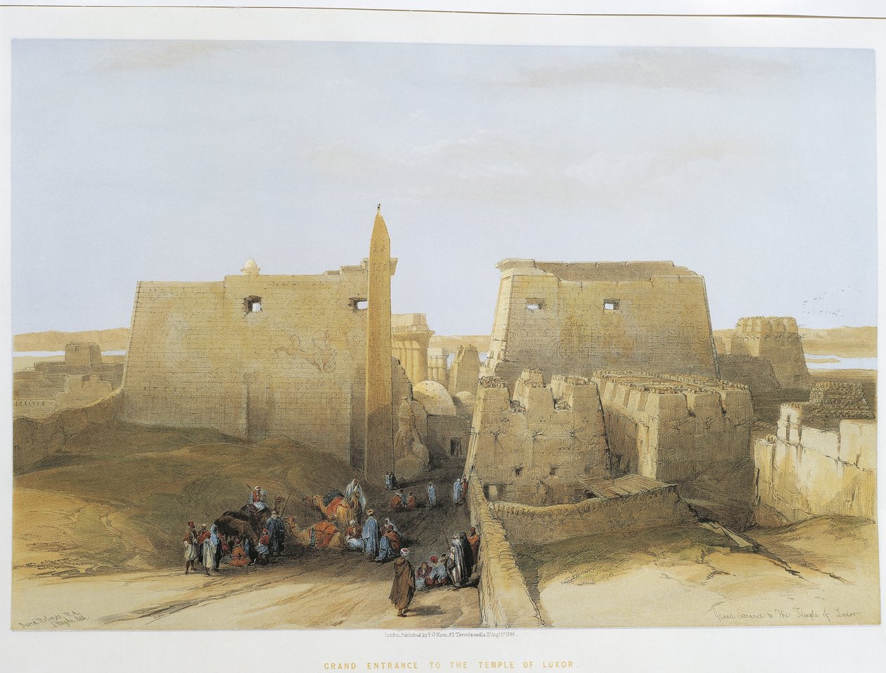 Ägypten, Tempel in Luxor, Gravur von David Roberts von David Roberts
