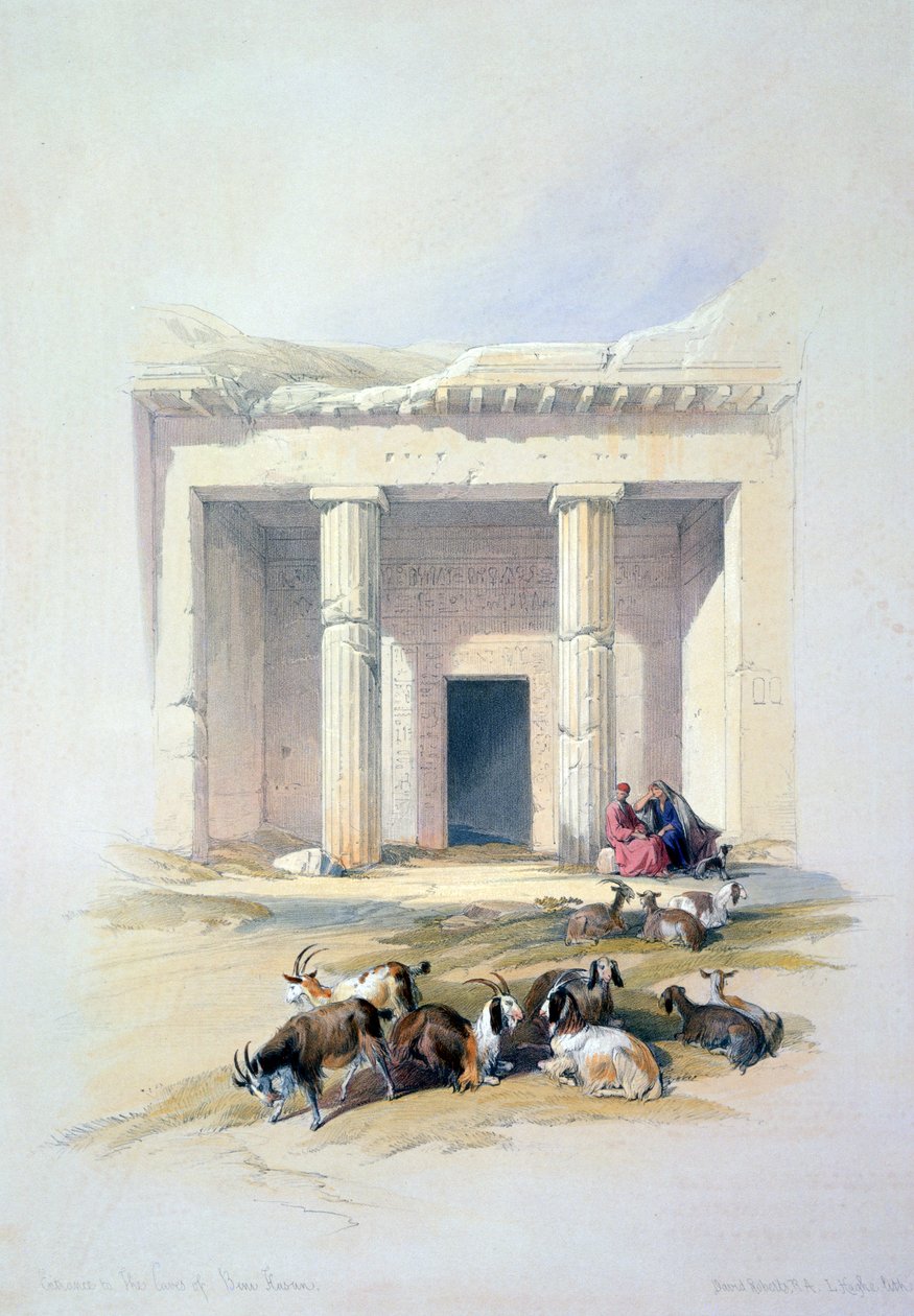 Eingang zur Höhle von Beni Hassan, 19. Jahrhundert von David Roberts