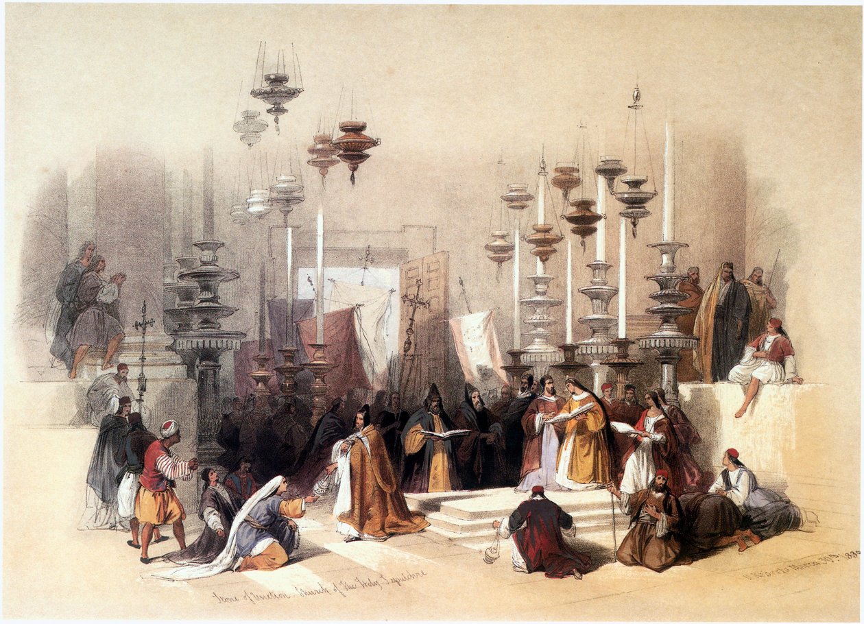 Im Heiligen Land: Jerusalem, Kirche des Heiligen Grabes, Stein der Salbung von David Roberts
