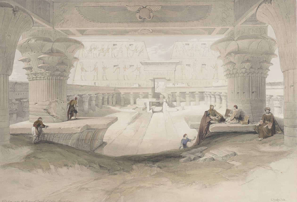 Portikus des Tempels von Edfu von David Roberts
