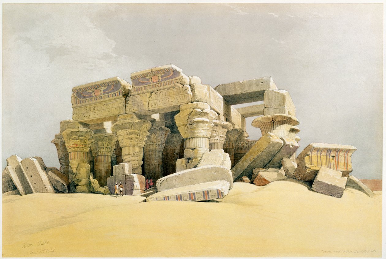 Ruinen des Tempels von Kom Ombo, Ägypten, ca. 1845 von David Roberts