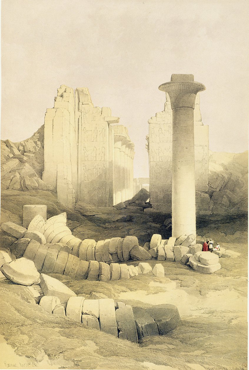 Der Dromos oder die zentrale Halle des Großen Tempels von Amun, Karnak, aus Ägypten und Nubien, Bd. 2 von David Roberts