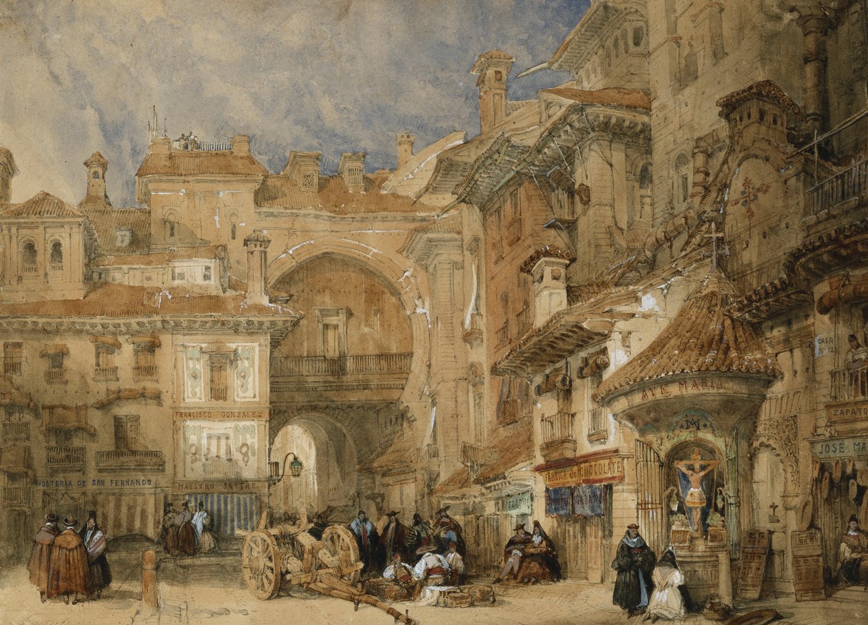 Das Tor der Viva Rambla, Granada, 1834 von David Roberts