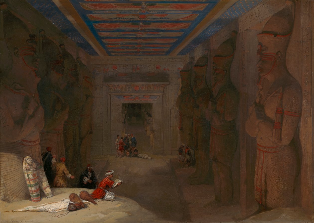 Die Hypostylhalle des Großen Tempels von Abu Simbel, Ägypten von David Roberts