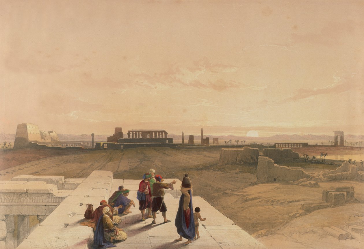 Die Ruinen von Karnak von Westen, aus Ägypten und Nubien, Bd. 1 von David Roberts