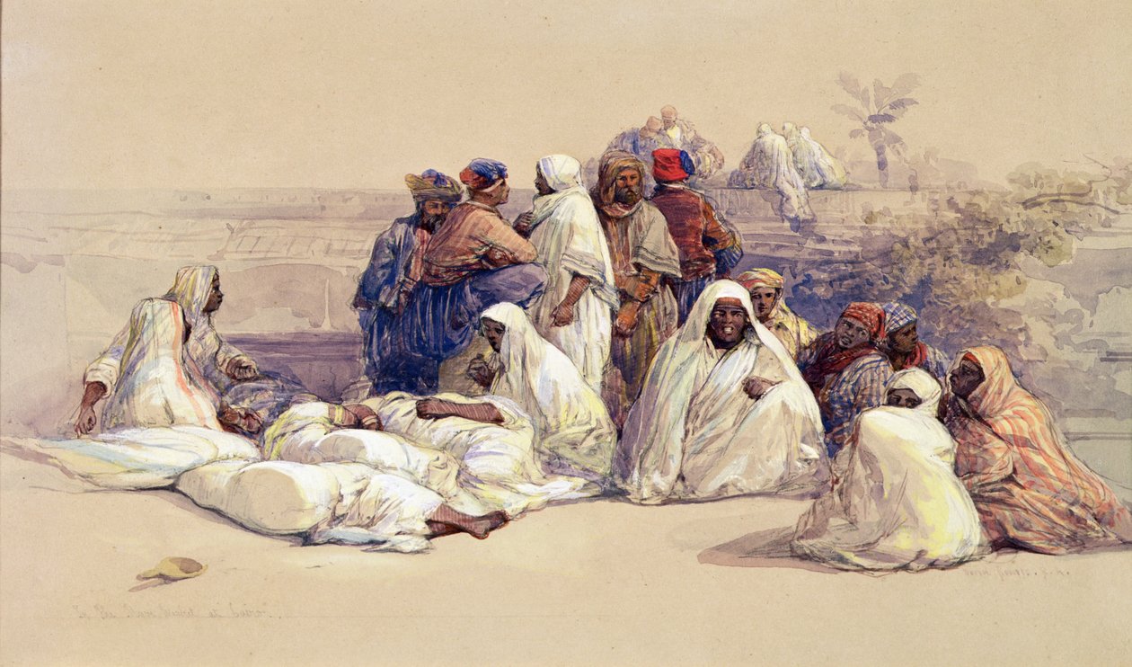 Der Sklavenmarkt, Kairo, um 1838 von David Roberts