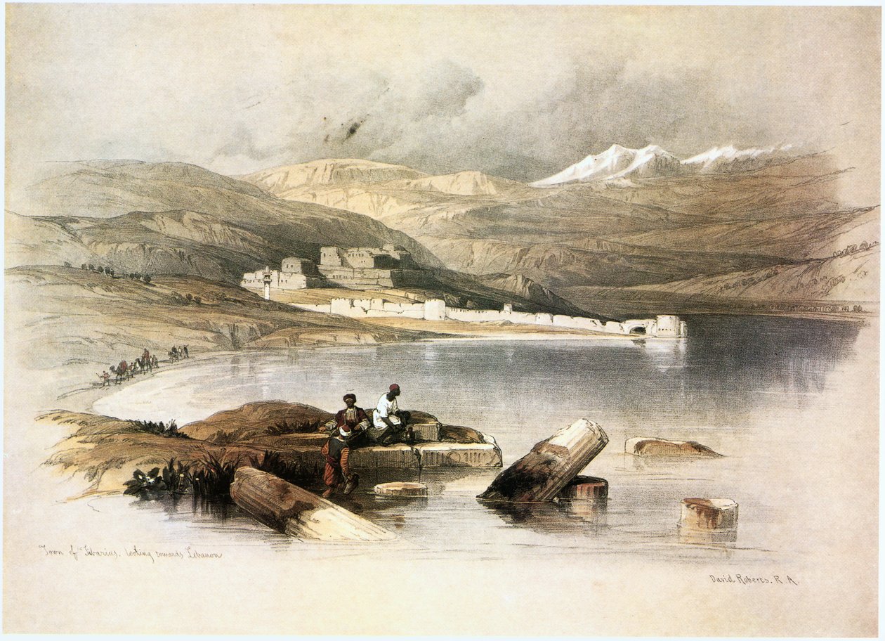 Tiberias, Blick auf den Berg Hermon von David Roberts