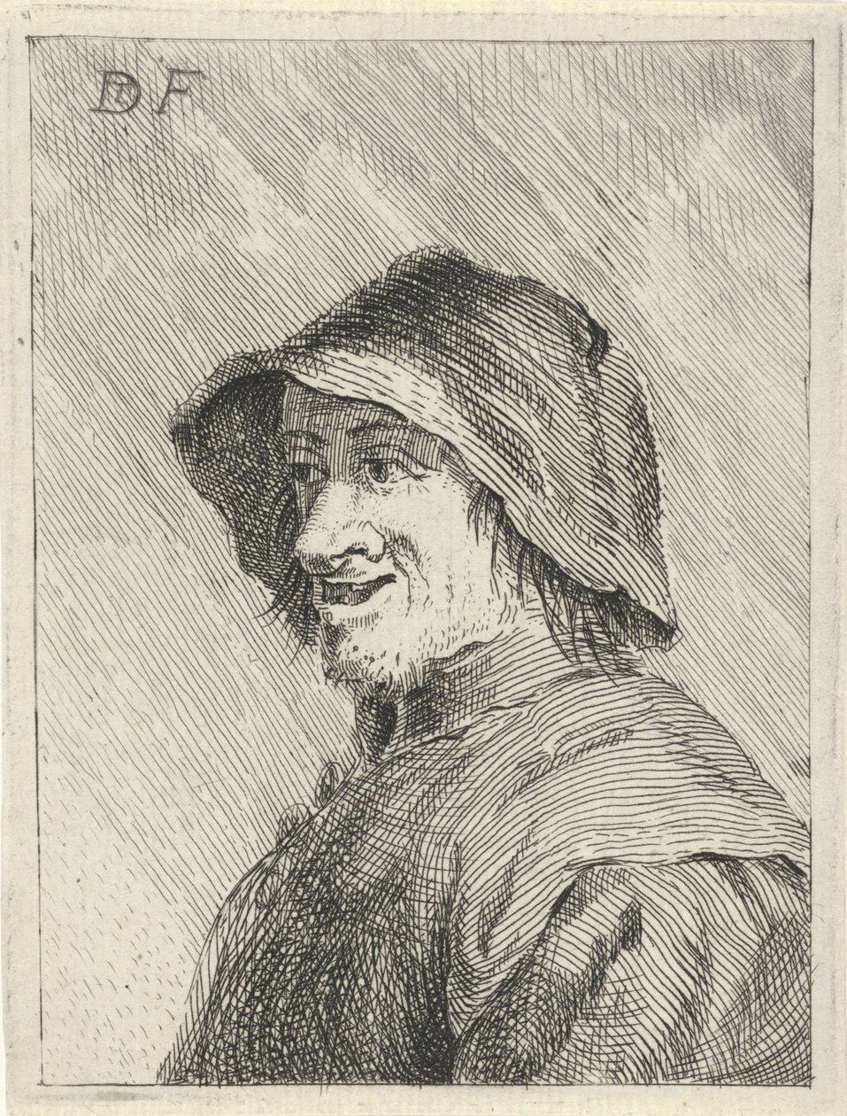 Bauer mit Hut nach links von David Teniers (II)