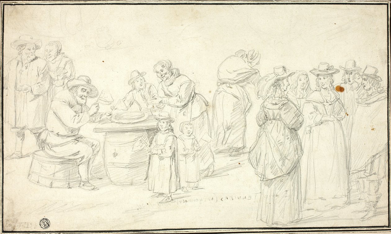 Studie für ein Dorffest in der Nähe von Antwerpen von David Teniers the Younger