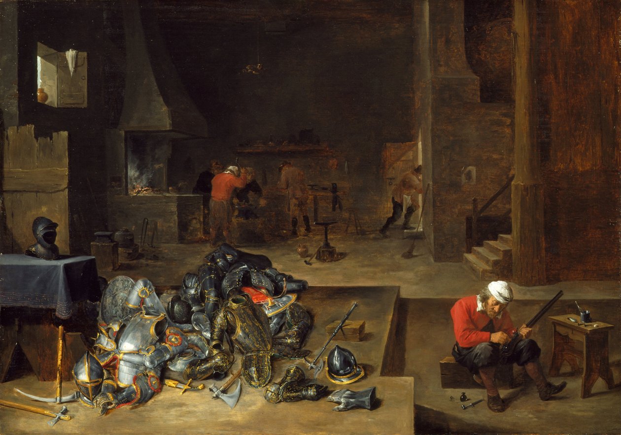 Die Werkstatt des Rüstungsmachers von David Teniers the Younger