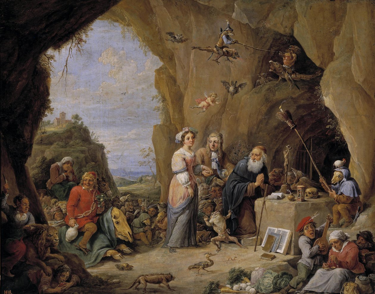 Die Versuchung des Heiligen Antonius, Mitte des 17. Jahrhunderts von David Teniers the Younger