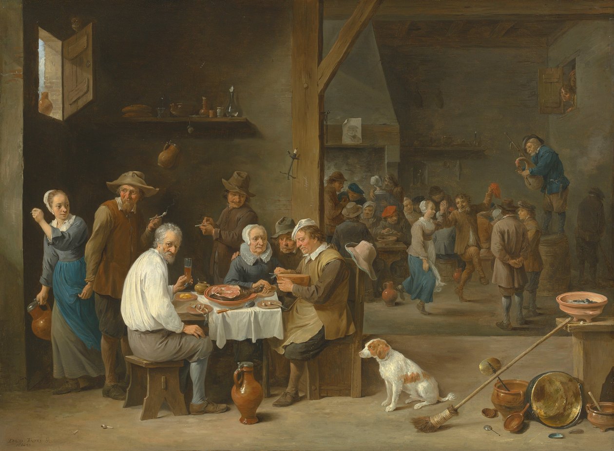 Das Schinkenessen von David Teniers the Younger