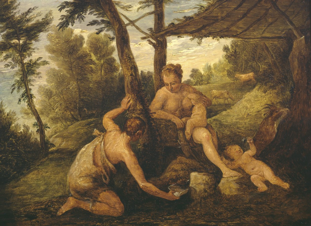 Adam und Eva nach der Vertreibung (nach Paolo Veronese und Werkstatt) von David Teniers the Younger