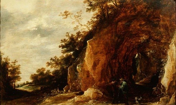 Landschaft mit Reisenden (eines von einem Paar) von David Teniers the Younger