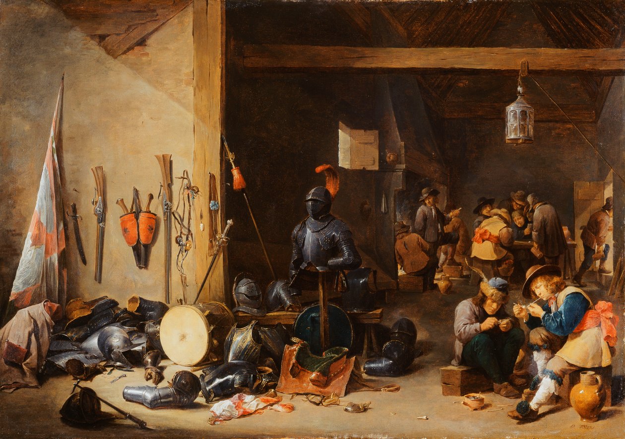 Das Innere eines Wachraums, ca. 1640er Jahre von David Teniers the Younger