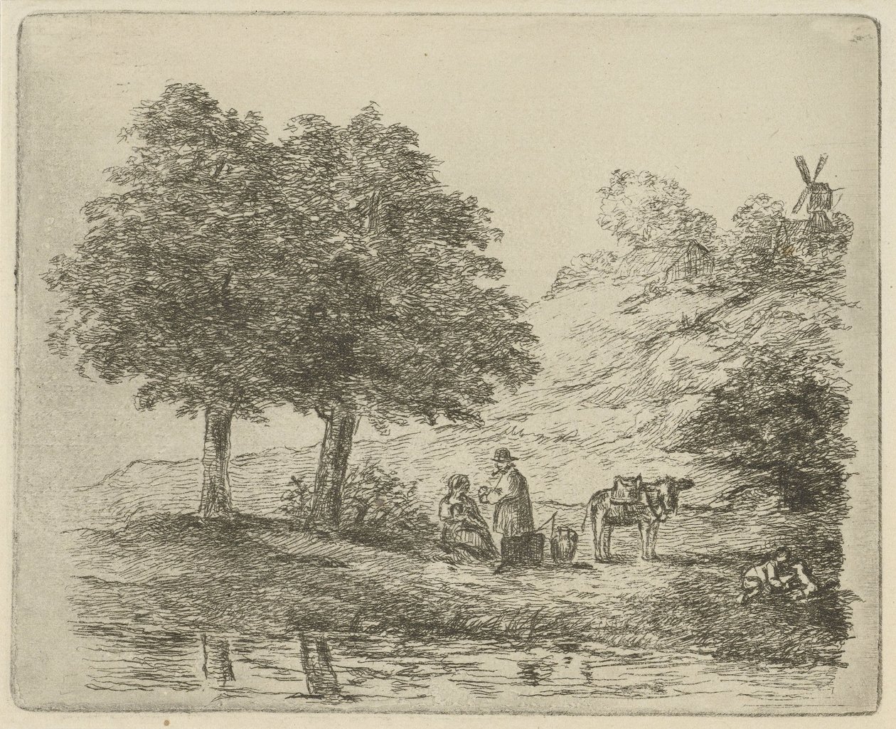 Landschaft mit Familie von David van der Kellen