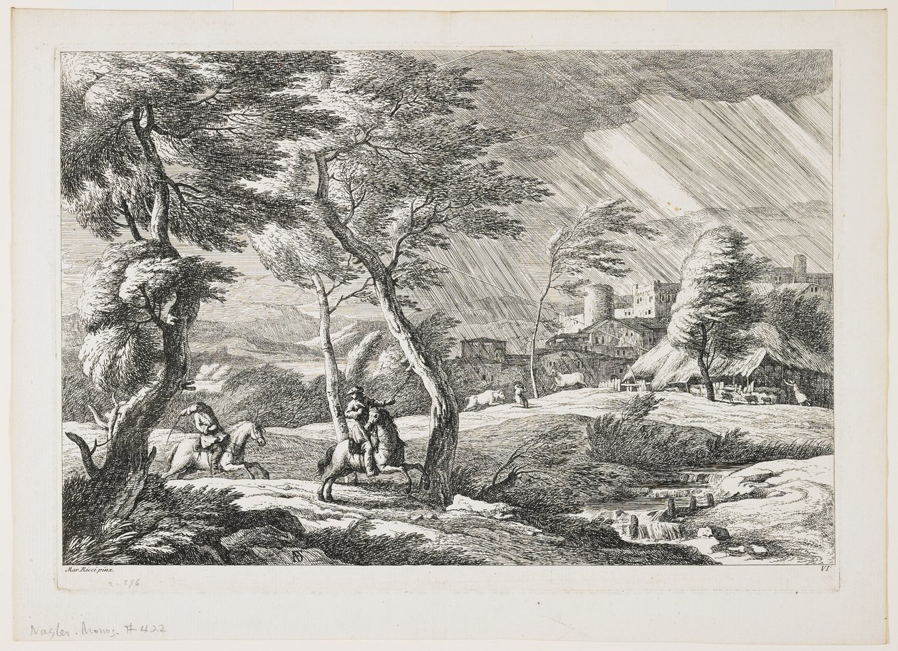 Tafel VII, aus einer Reihe von Landschaften, 1743 von Davide Antonio Fossati