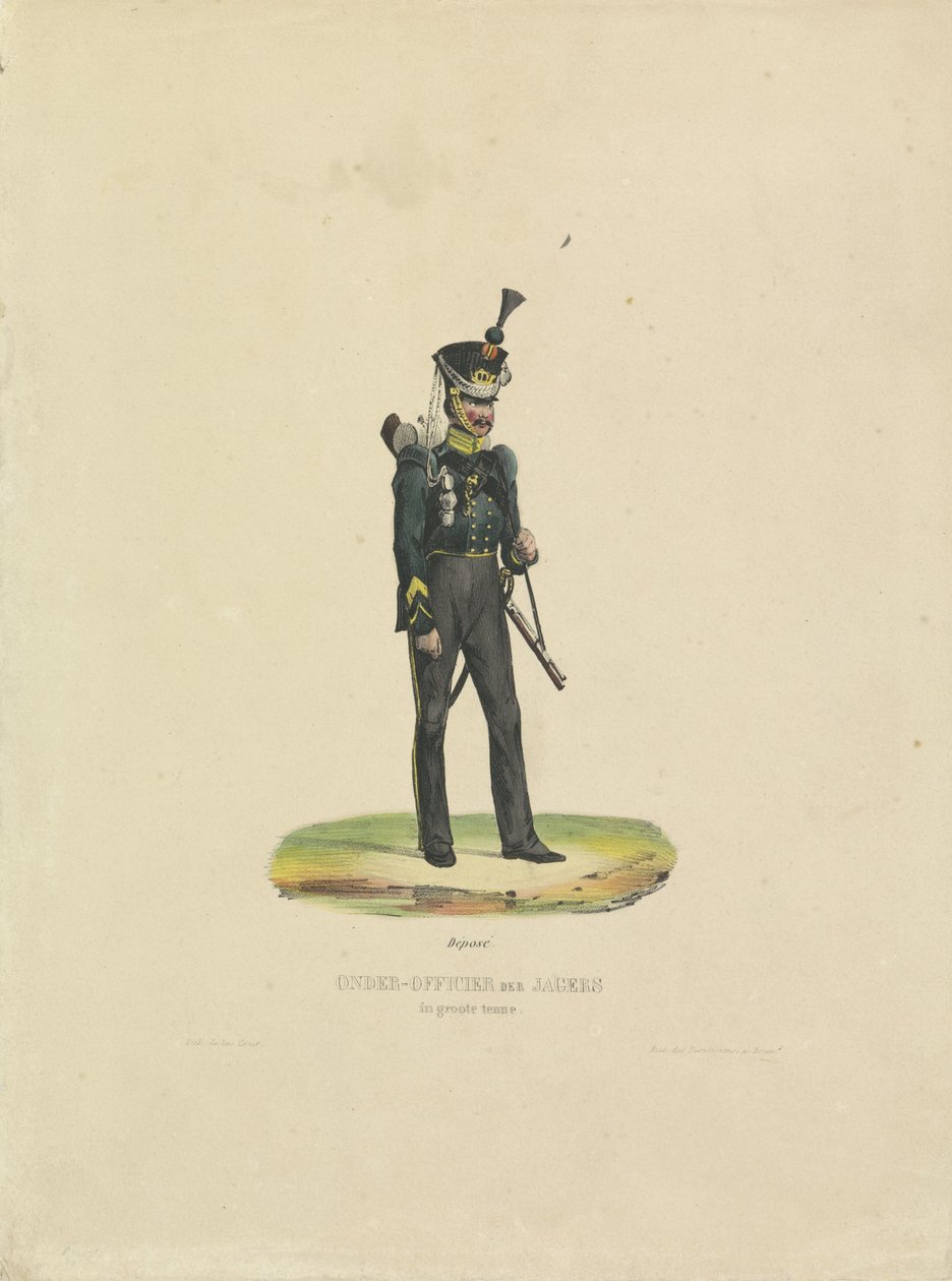 Jäger in großer Uniform, 1820-1825 von De la Cour