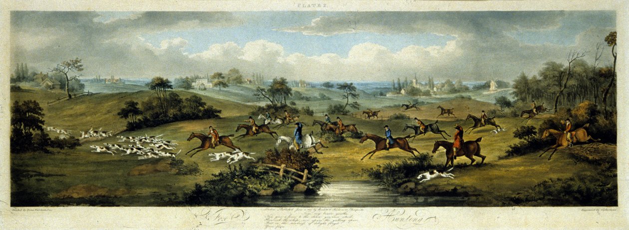 Fuchsjagd, Platte 2, graviert von Thomas Sutherland (1785-1838) 1817 von Dean Snr. (after) Wolstenholme