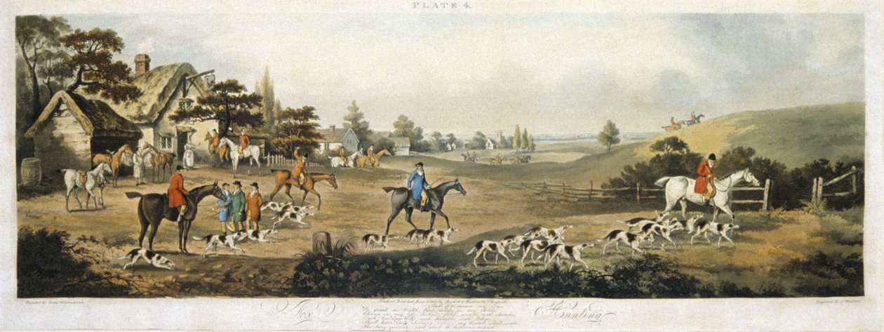 Fuchsjagd, Platte 4, graviert von Thomas Sutherland (1785-1838) 1817 von Dean Snr. (after) Wolstenholme